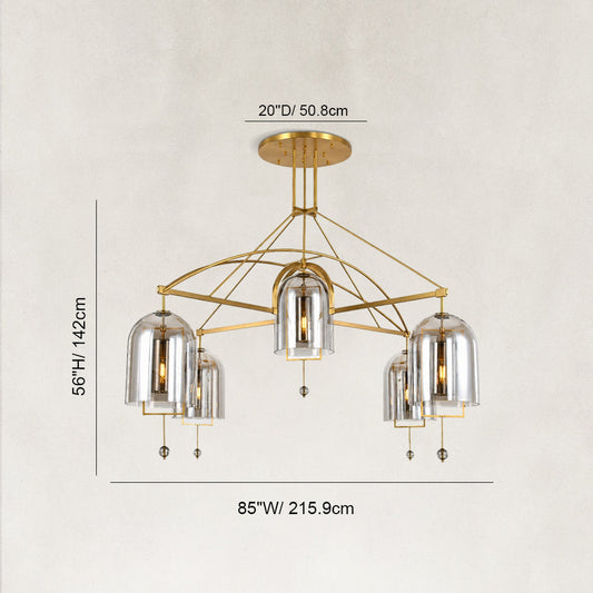 Cora Large Round Smoke Glass Chandelier