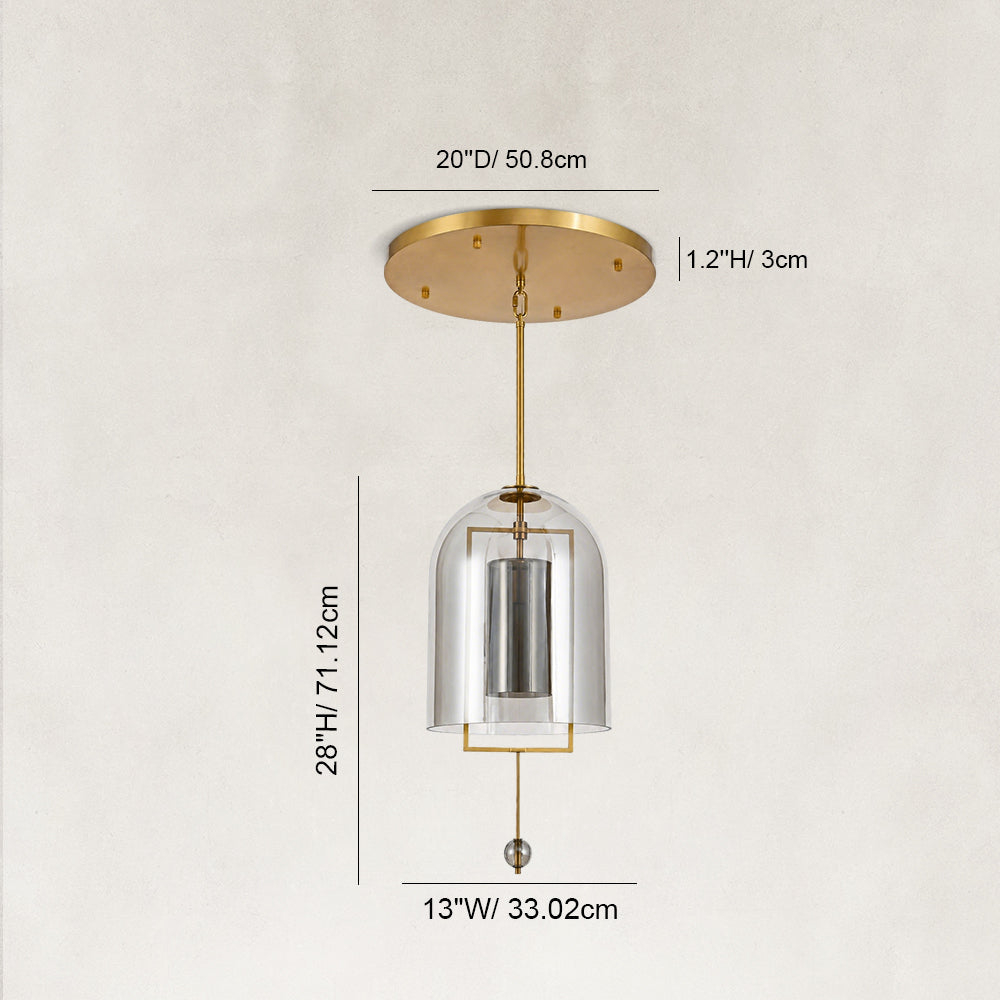 Cora Round Smoke Crystal Pendant