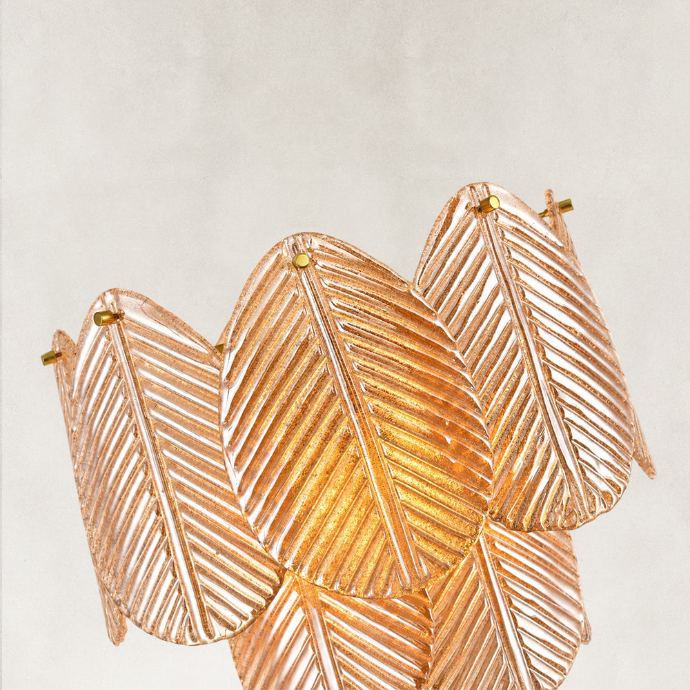 Echo Amber Leaves Glass Table Lamp 30"H