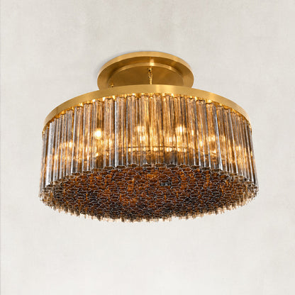 Vigor Modern Round Smoke Glass Chandelier