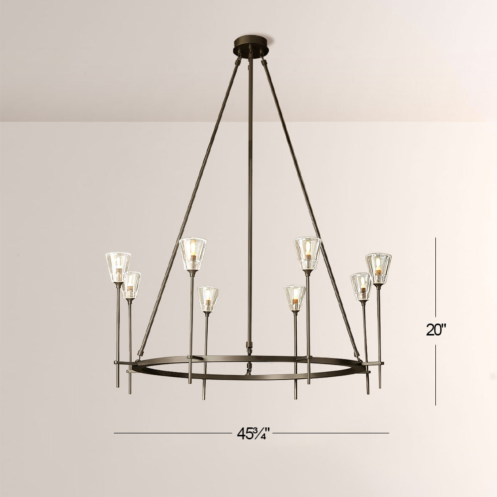 Torsio Verre Round Chandelier 46"