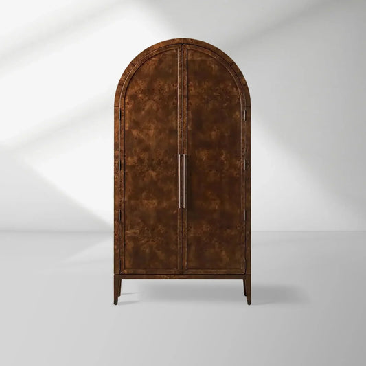 Hendi Burl Tall Cabinet Living Room Natural Wood Grain Storage Cabinet