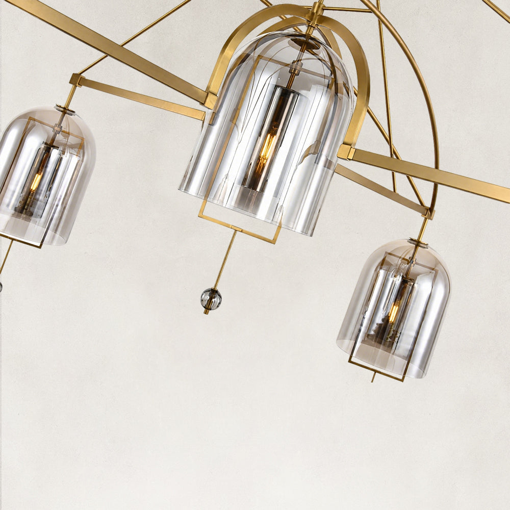 Cora Large Round Smoke Glass Chandelier