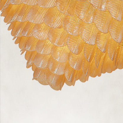 Echo Large Amber Leaves Glass Chandelier