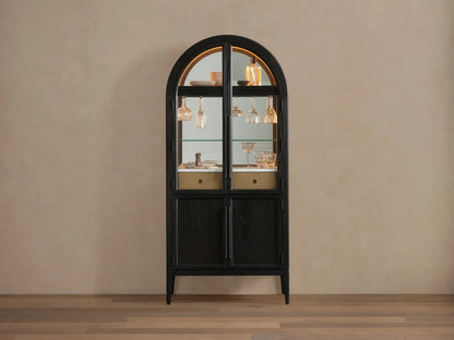 Hendi Bar Cabinet Solid Oak Wood Rectangular Vintage Inspired Dining