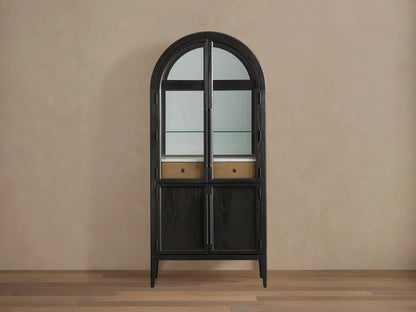 Hendi Bar Cabinet Solid Oak Wood Rectangular Vintage Inspired Dining