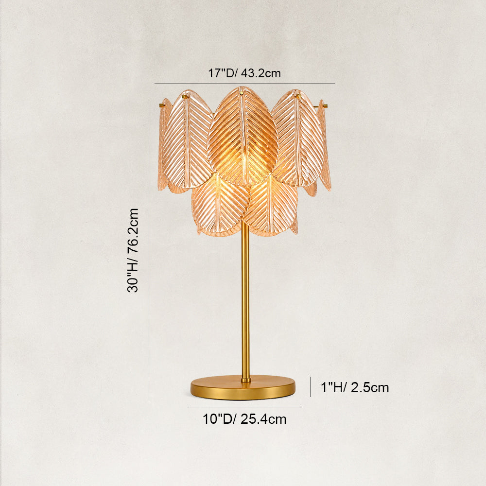 Echo Amber Leaves Glass Table Lamp 30"H