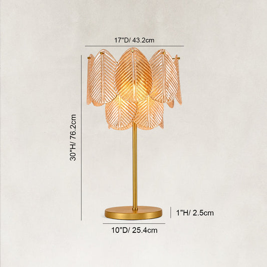 Echo Amber Leaves Glass Table Lamp 30"H