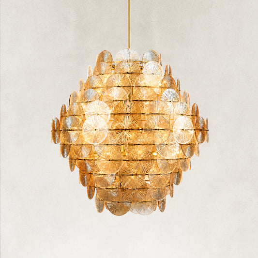 Yanko Luxury Amber Glass Round Chandelier