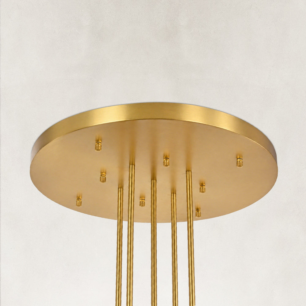 Cora Large Round Smoke Glass Chandelier