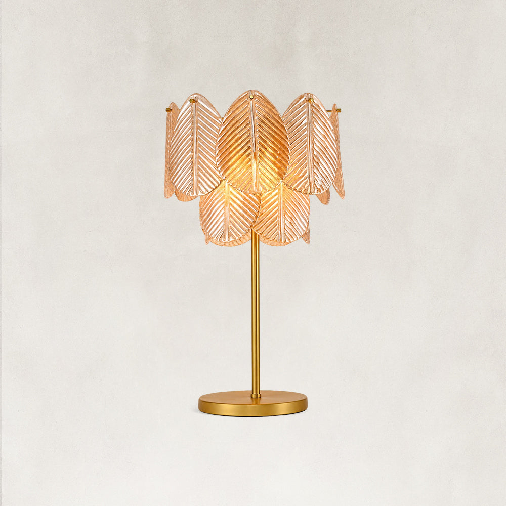 Echo Amber Leaves Glass Table Lamp 30"H