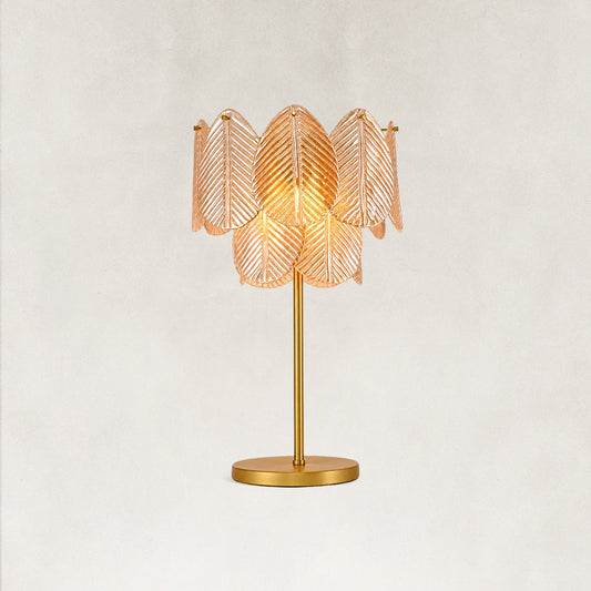 Echo Amber Leaves Glass Table Lamp 30"H