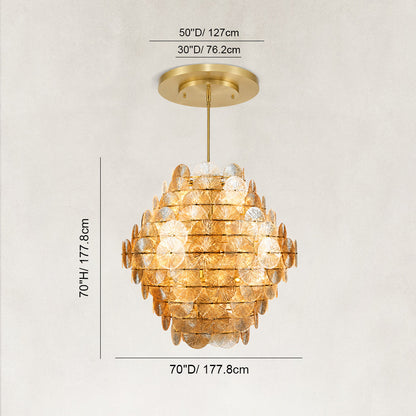 Yanko Luxury Amber Glass Round Chandelier