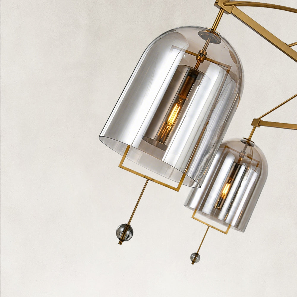 Cora Large Round Smoke Glass Chandelier
