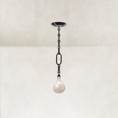 Aether Alabaster Chain Round 1 Light Pendant 6”D