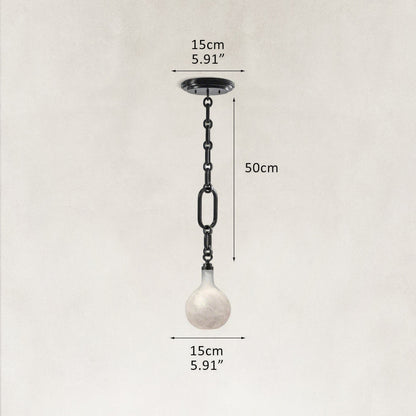 Aether Alabaster Chain Round 1 Light Pendant 6”D