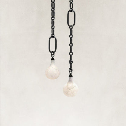 Aether Alabaster Chain Round 2 Lights Pendant 10”D