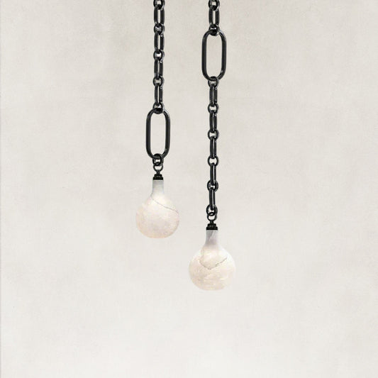 Aether Alabaster Chain Round 2 Lights Pendant 10”D