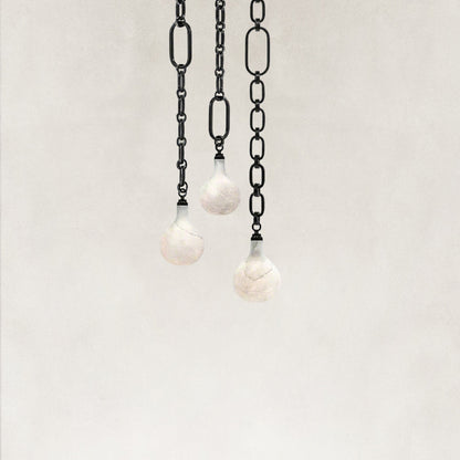 Aether Alabaster Chain Round 3 Lights Pendant 12”D