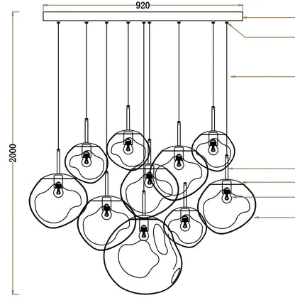 Afra Glass Chandelier 36"