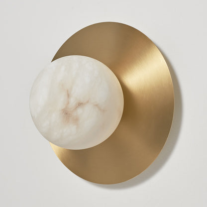 Alabaster Brass Wall Sconce