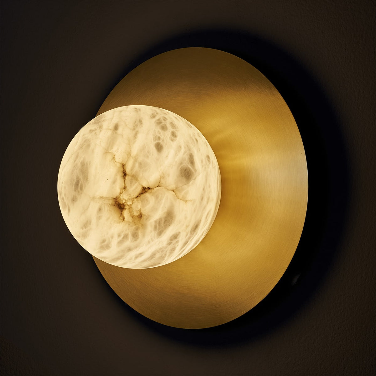Alabaster Brass Wall Sconce