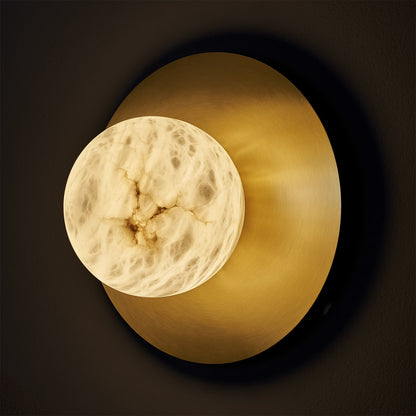 Alabaster Brass Wall Sconce
