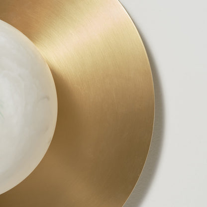 Alabaster Brass Wall Sconce