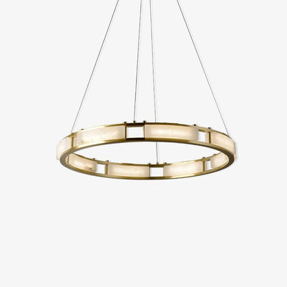 Alabaster Brass & White LED Chandelier – Luxury 39‑Inch Diameter