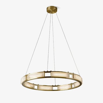Alabaster Brass & White LED Chandelier – Luxury 39‑Inch Diameter