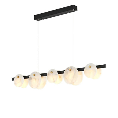 Alabaster Brass & White Snowflake Dining Chandelier