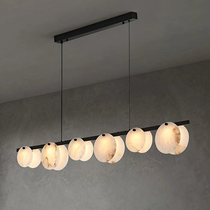 Alabaster Brass & White Snowflake Dining Chandelier