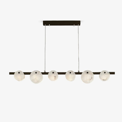 Alabaster Brass & White Snowflake Dining Chandelier