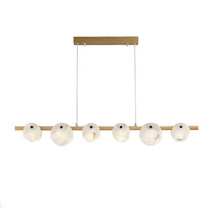 Alabaster Brass & White Snowflake Dining Chandelier