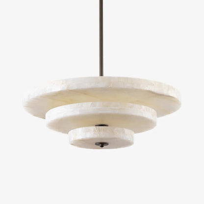Alabaster Bronze & White LED Chandelier – Elegant 33‑Inch