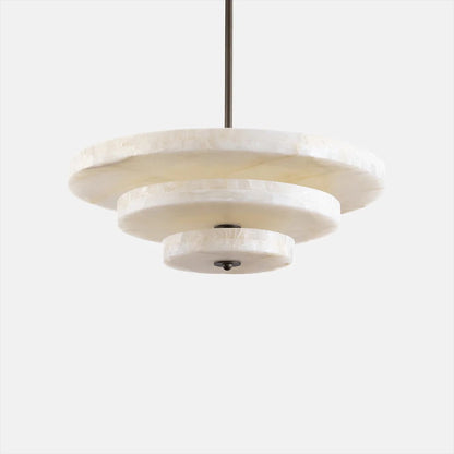 Alabaster Bronze & White LED Chandelier – Elegant 33‑Inch