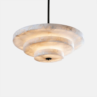Alabaster Bronze & White LED Chandelier – Elegant 33‑Inch