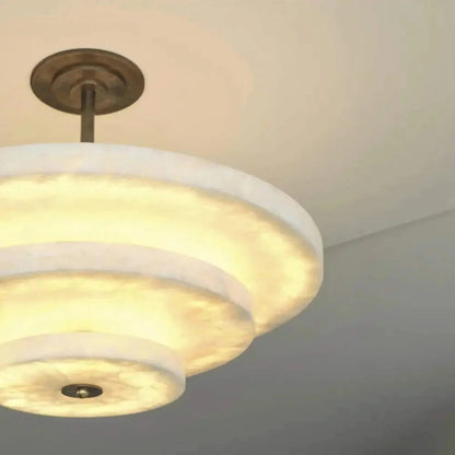 Alabaster Bronze & White LED Chandelier – Elegant 33‑Inch