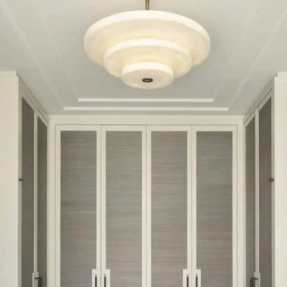 Alabaster Bronze & White LED Chandelier – Elegant 33‑Inch