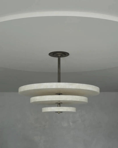 Alabaster Bronze & White LED Chandelier – Elegant 33‑Inch