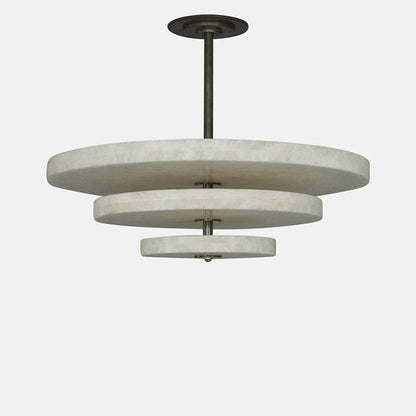 Alabaster Bronze & White LED Chandelier – Elegant 33‑Inch