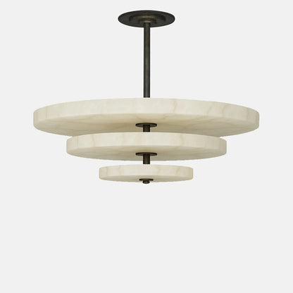 Alabaster Bronze & White LED Chandelier – Elegant 33‑Inch