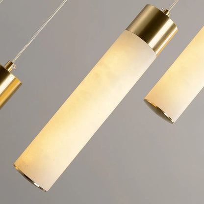 Alabaster Cascade Chandelier – Brass & White Multi-Head LED