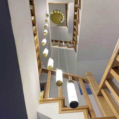 Alabaster Cascade Chandelier – Brass & White Multi-Head LED