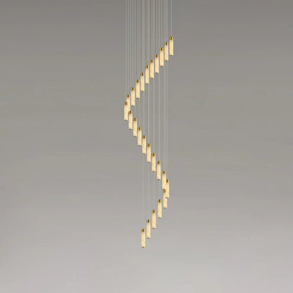 Alabaster Cascade Chandelier – Brass & White Multi-Head LED