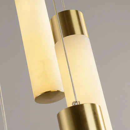 Alabaster Cascade Chandelier – Brass & White Multi-Head LED