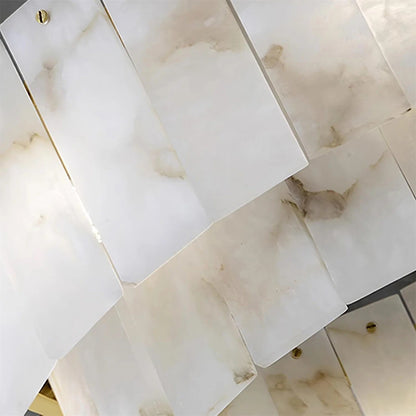 Alabaster Chandelier – Elegant Brass & White Alabaster Light Fixture