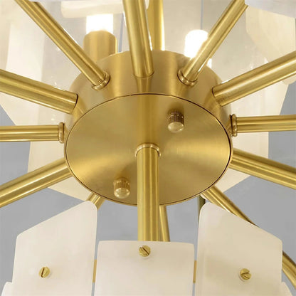 Alabaster Chandelier – Elegant Brass & White Alabaster Light Fixture