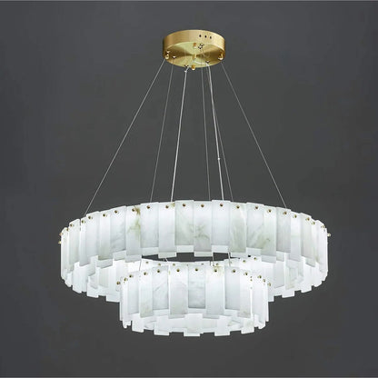 Alabaster Double Round Chandelier