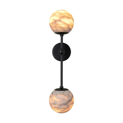 Alabaster Double Spherical Wall Lamp